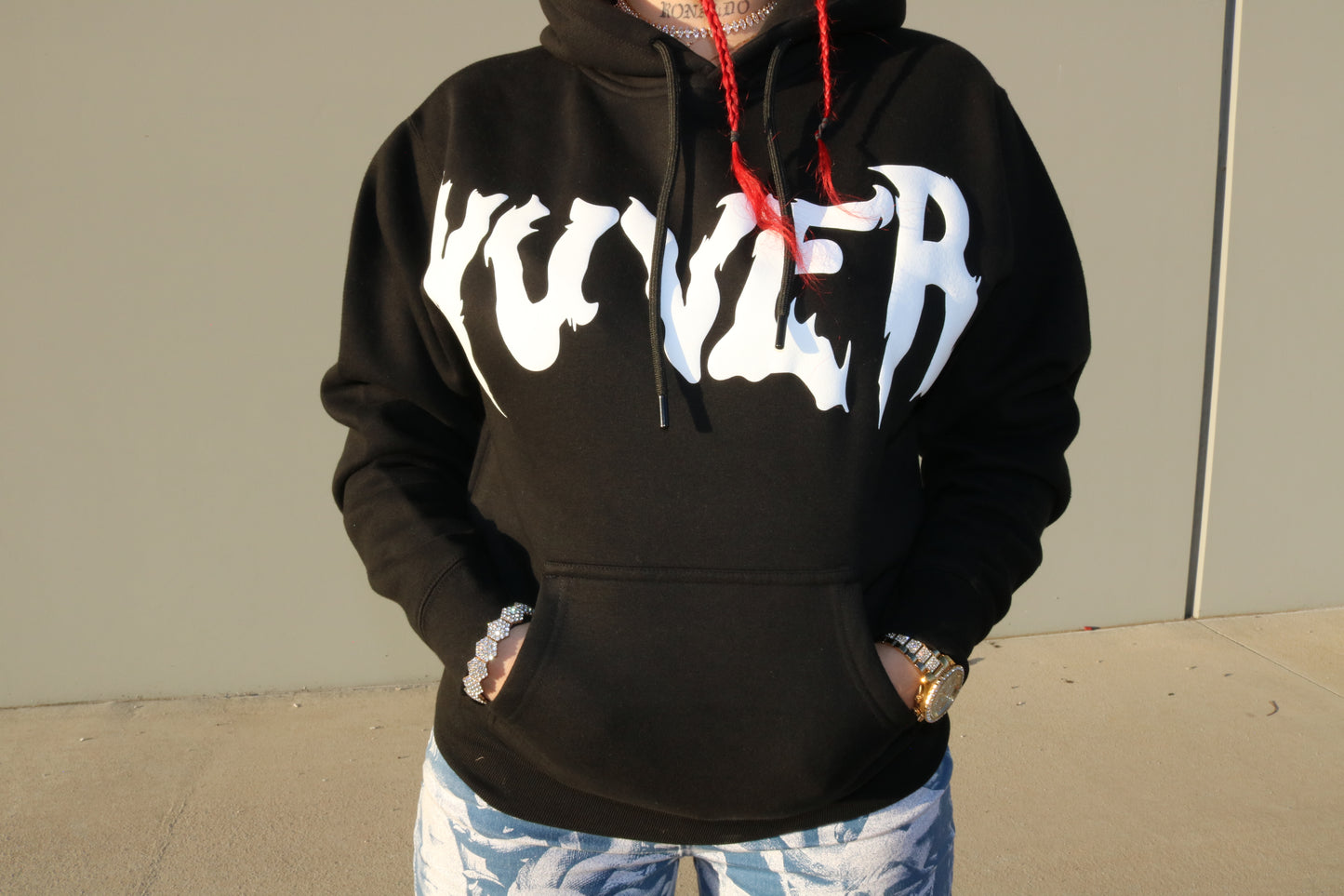 YUVER PUFF PRINT HEAVYWEIGHT HOODIE - BLACK