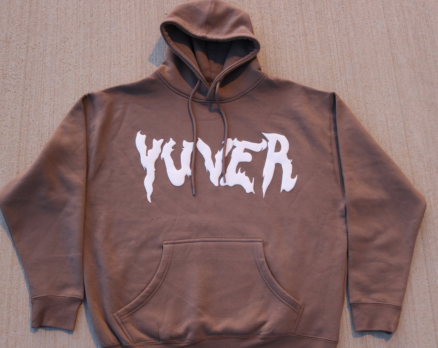 YUVER PUFF PRINT HEAVYWEIGHT HOODIE - TAUPE