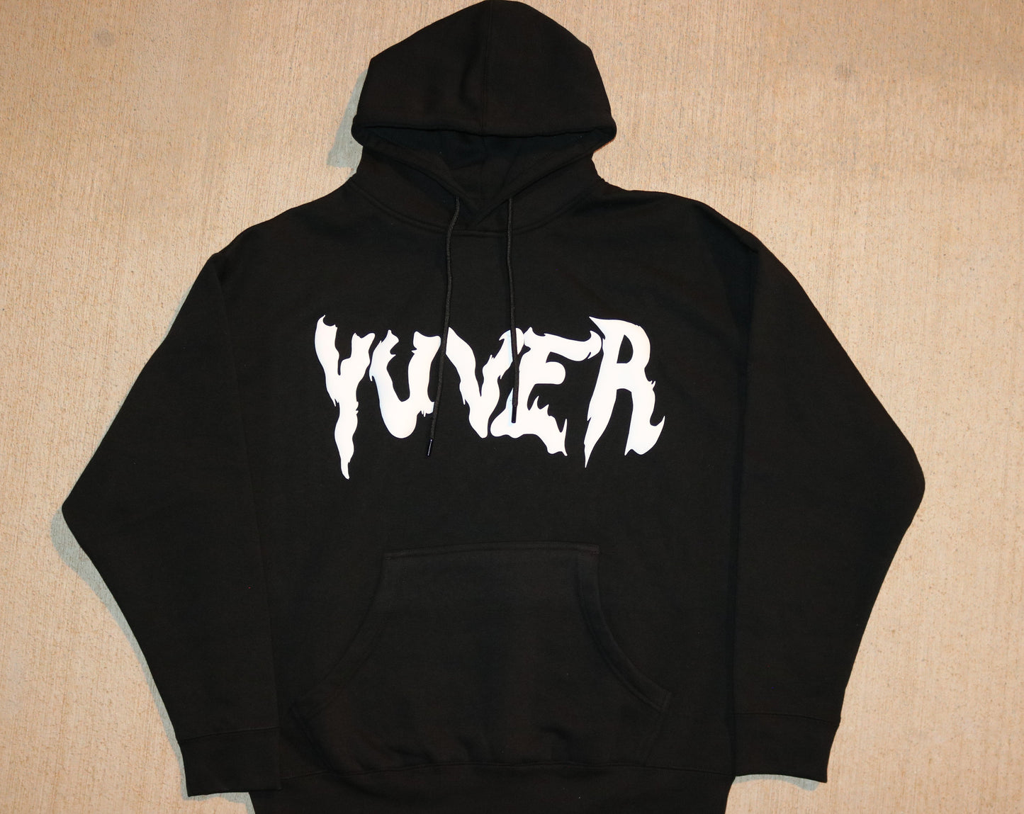 YUVER PUFF PRINT HEAVYWEIGHT HOODIE - BLACK